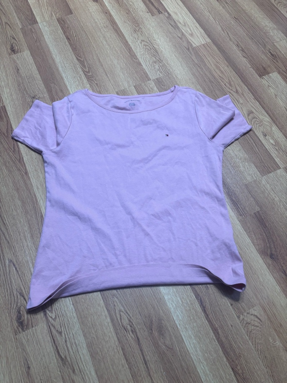 Tommy Hilfiger Light Pink Scoop Neck Short Sleeve Tee